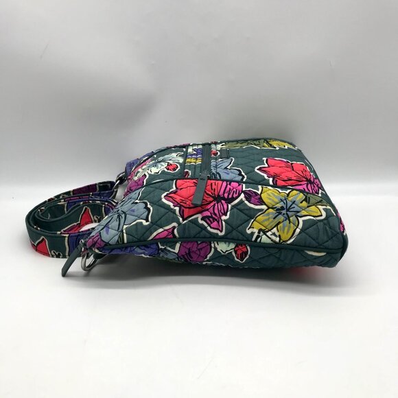 Vera Bradley Green Cotton Falling Flowers Crossbody And Pouch - Picture 4 of 11